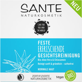 SANTE Feste Erfrischende Gesichtsreinigung Bio-Aloe Vera&Chia 60g