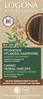 LOGONA Pflegende Pflanzen-Haarfarbe Pulver 09 schokobraun 100g