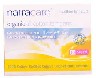 Natracare Tampons Super 100% Baumwolle 10 Stück