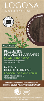 LOGONA Pflegende Pflanzen-Haarfarbe Pulver Kaffeebraun 100g