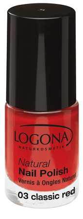 LOGONA Natural Nails Polish no. 03 classic red 4ml
